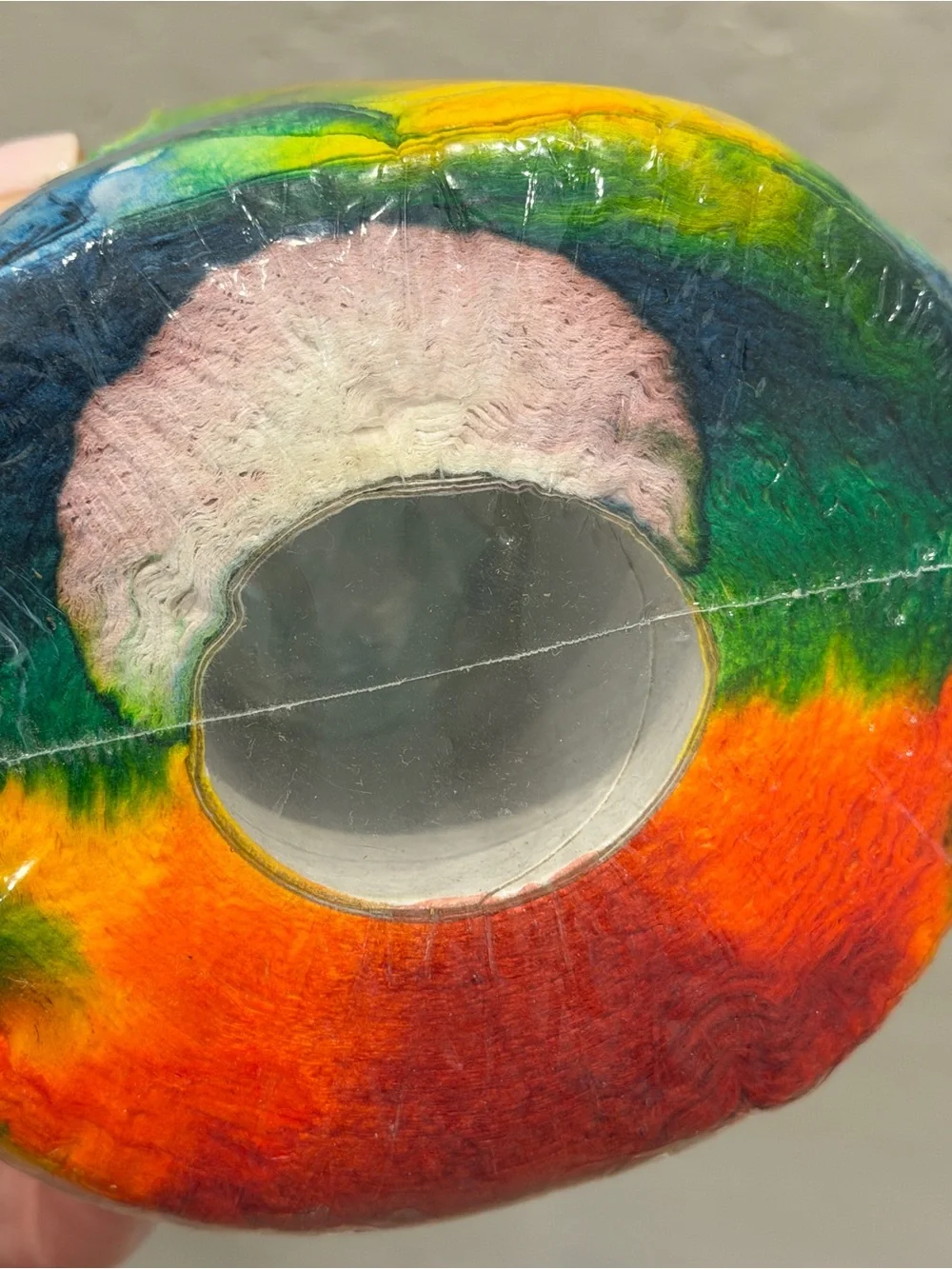Novelty rainbow-colored, tie-dyed toilet paper W/ label TDTP & Oregon Made